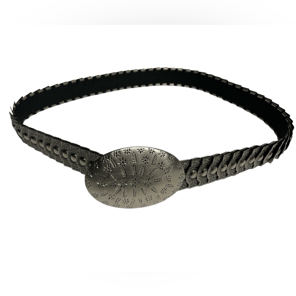 Deadstock VINTAGE: 1980's - Stretchy Metal Snake Scale Belt - Elastic Belt